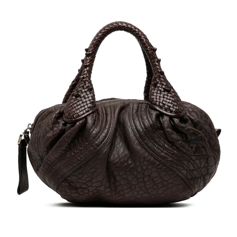 Fendi Mini Leather Spy Handbag Brown Leather Good condition - Front View