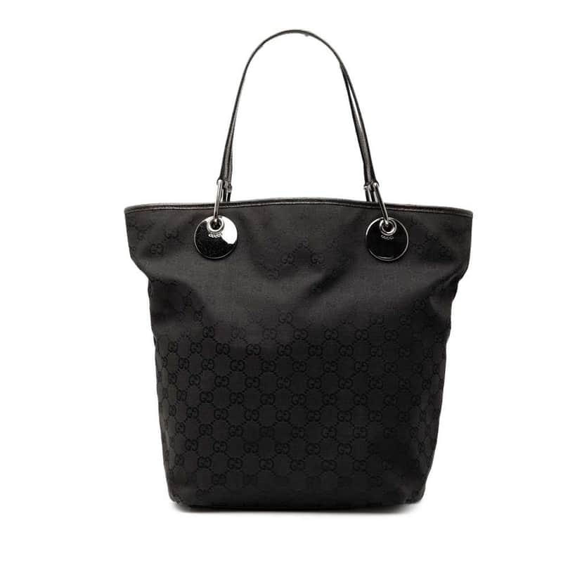 Gucci GG Canvas Eclipse Tote Black Canvas Good condition - Front View
