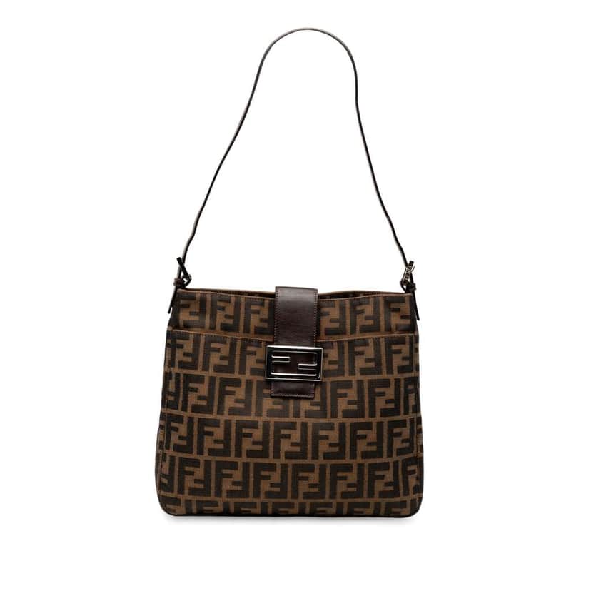 Fendi Zucca Canvas Shoulder Bag Brown Canvas Good condition - Front View