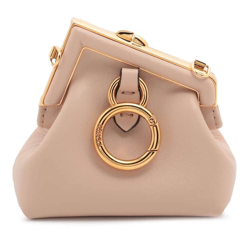 Fendi Nano Nappa Fendi First Charm Bag Pink Leather Good condition - Front View