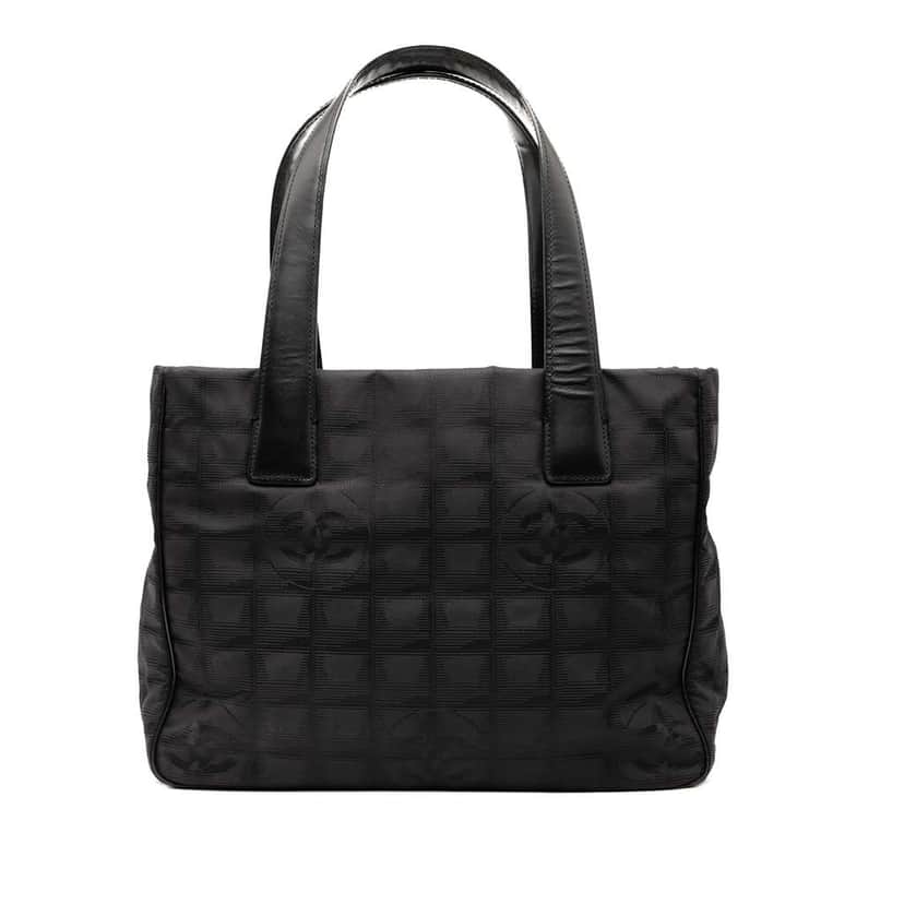 Chanel New Travel Line Nylon Tote Black Good condition - Front View