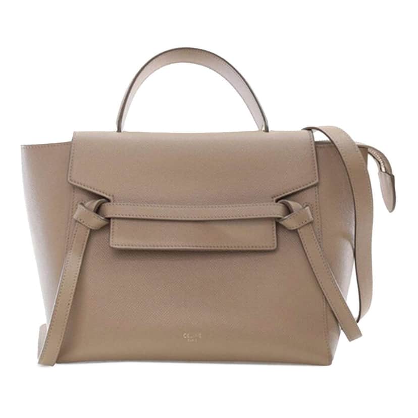Celine Micro Grained Calfskin Belt Bag Brown Leather Good condition - Front View