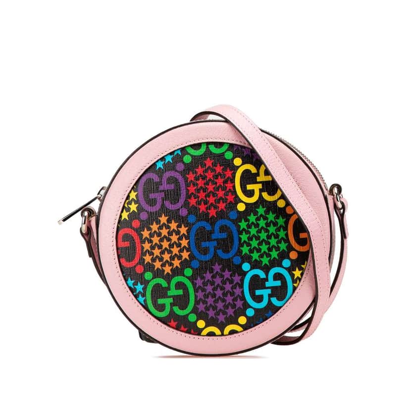 Gucci GG Supreme Psychedelic Round Crossbody Pink Canvas Good condition - Front View
