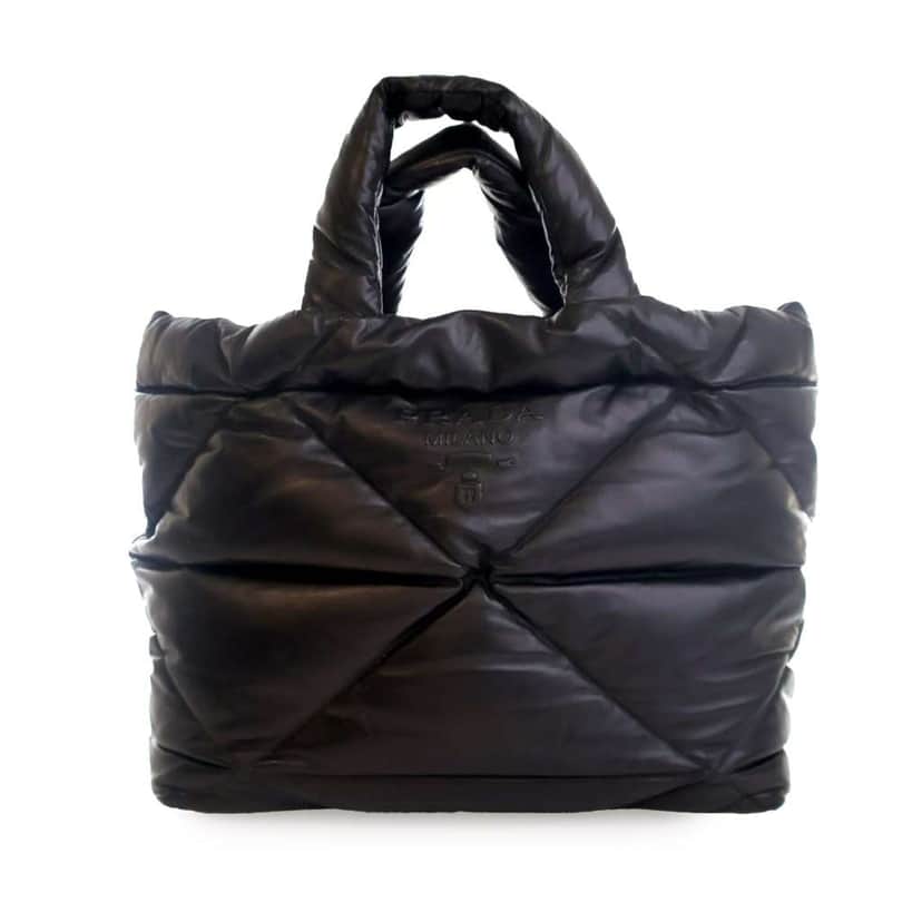 Prada Large Quilted Nappa Padded Tote Black Leather Good condition - Front View
