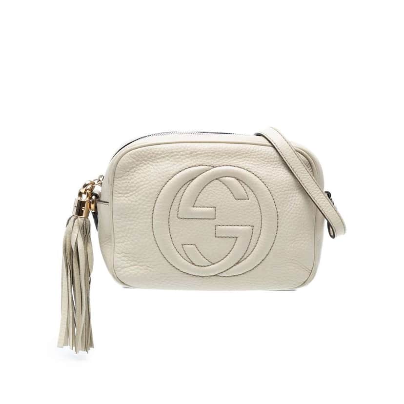Gucci Leather Soho Disco Crossbody White Leather Good condition - Front View