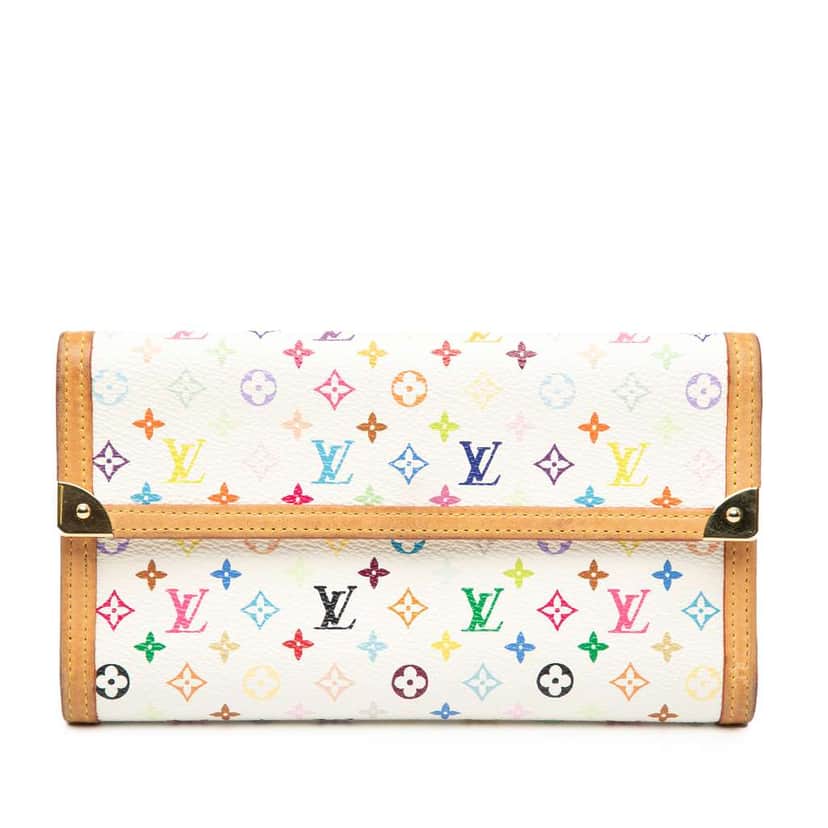 Louis Vuitton Monogram Multicolore Porte Tresor International Wallet White Good condition - Front View