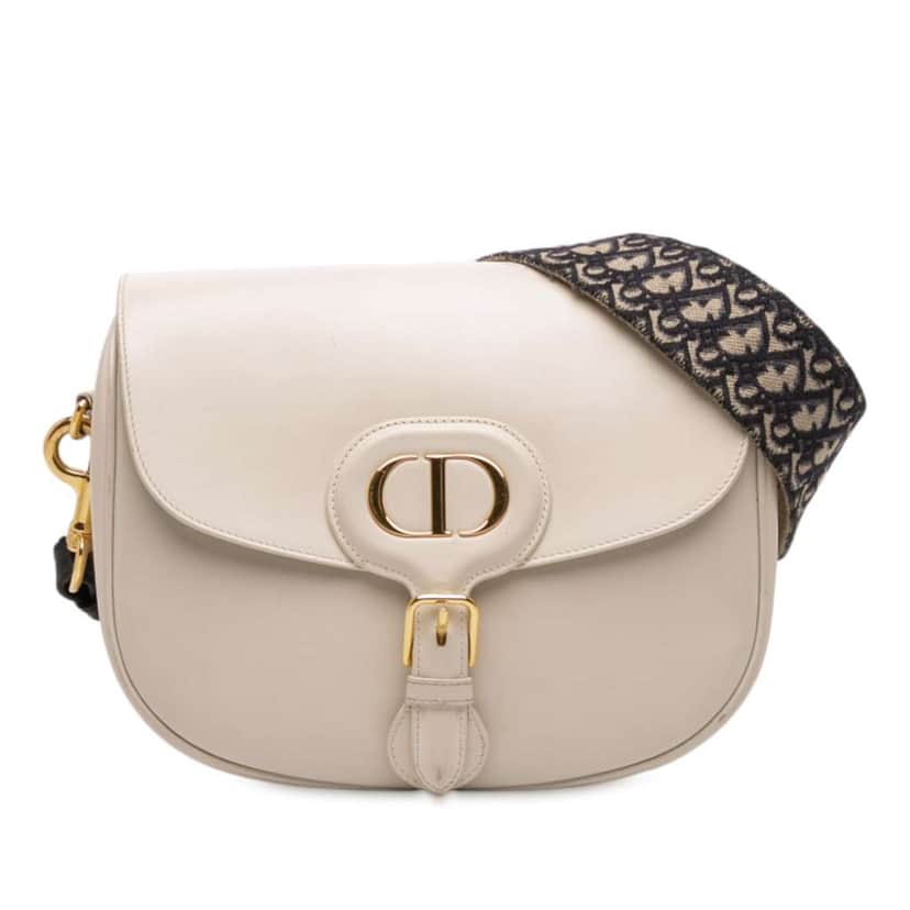 Dior Large Smooth Calfskin Bobby Crossbody White Leather Good condition - Front View