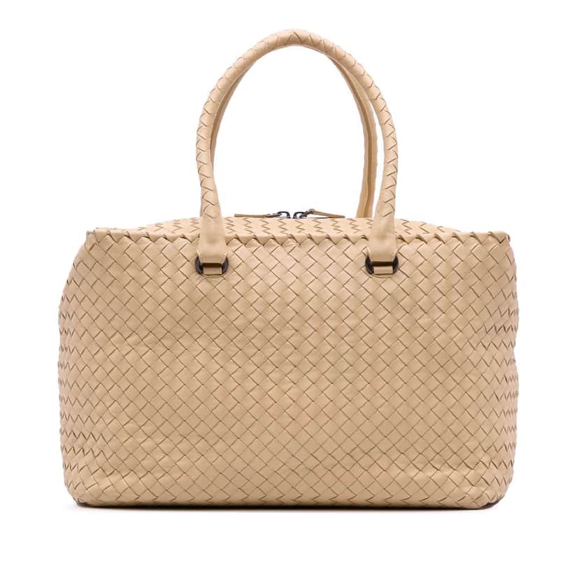 Bottega Veneta Nappa Intrecciato Brick Tote Brown Leather Good condition - Front View