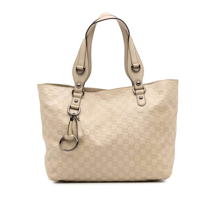 Gucci Guccissima Icon Bit Tote Brown Leather Good condition - Front View