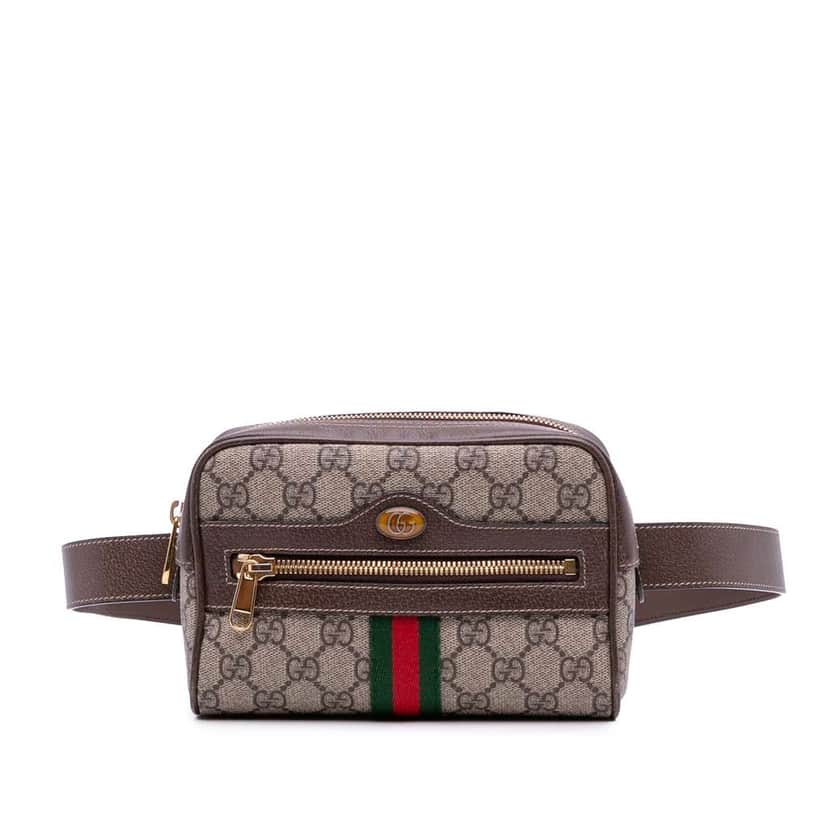Gucci Small GG Supreme Ophidia Belt Bag Brown Canvas Good condition - Front View