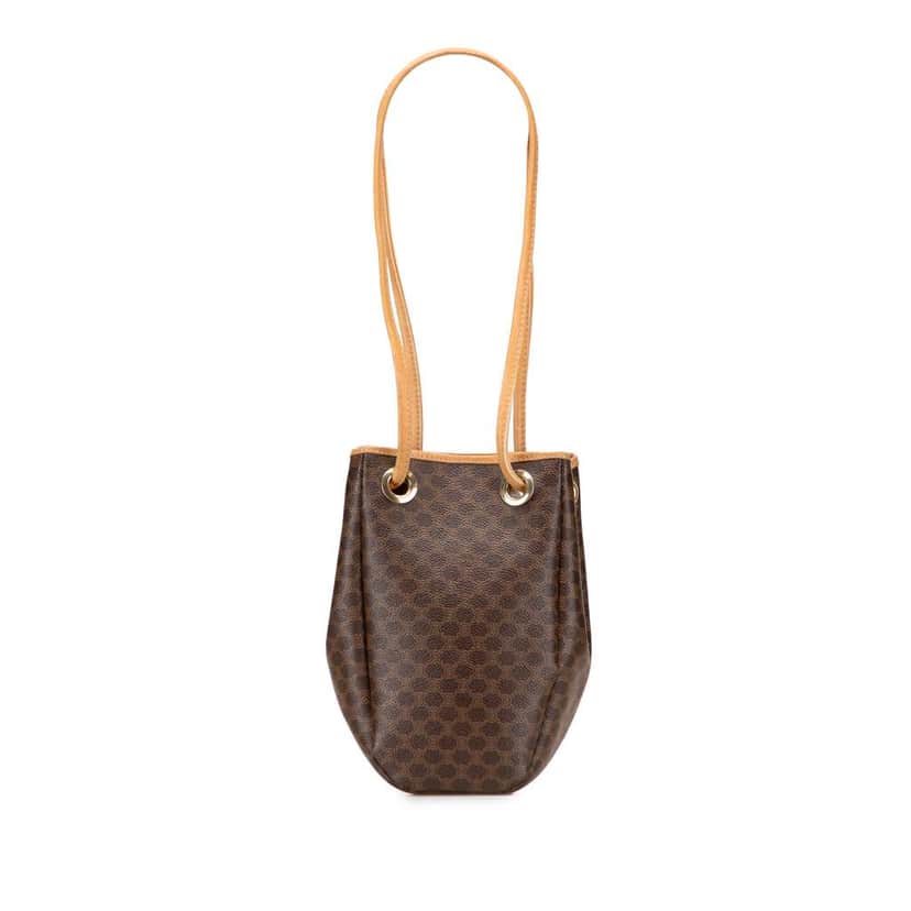 Celine Macadam Coated Canvas Bucket Bag Brown Canvas Good condition - Front View