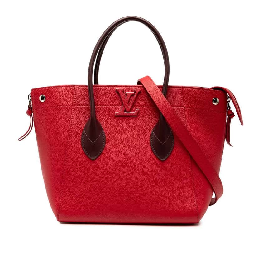 Louis Vuitton Calfskin Freedom Tote Red Leather Good condition - Front View