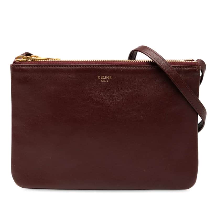 Celine Small Lambskin Trio Crossbody Red Leather Good condition - Front View