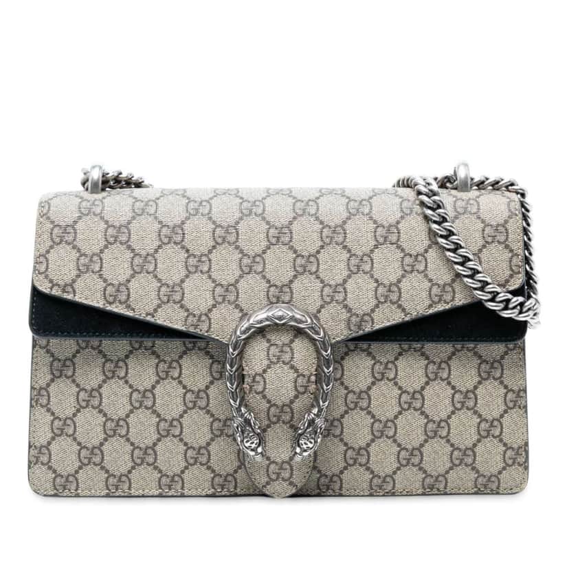 Gucci Medium GG Supreme Dionysus Shoulder Bag Brown Canvas Good condition - Front View