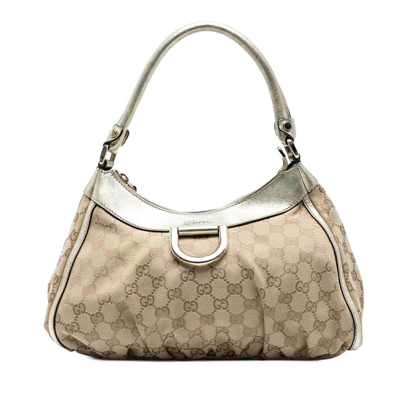 Gucci GG Canvas Abbey D Ring Handbag Brown Canvas Good condition - Front View