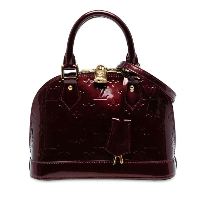 Louis Vuitton Monogram Vernis Alma BB Red Leather Good condition - Front View