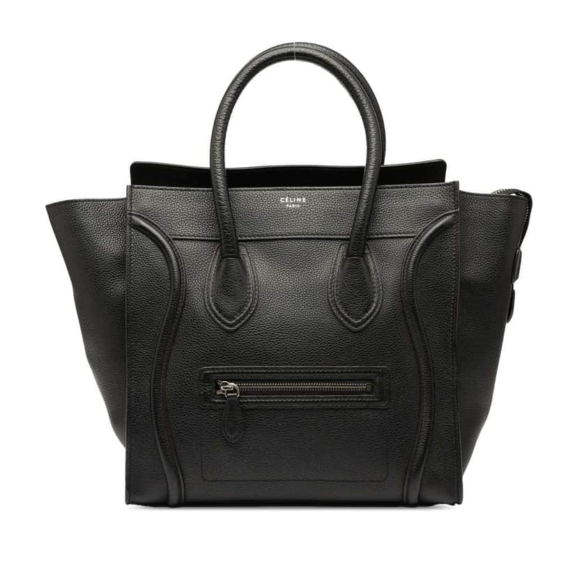 Celine Mini Luggage Leather Tote Black Leather Good condition - Front View