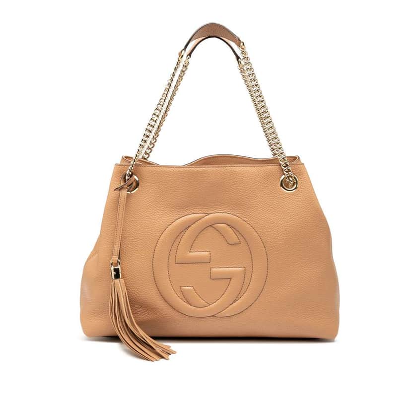 Gucci Medium Leather Soho Chain Tote Brown Leather Good condition - Front View