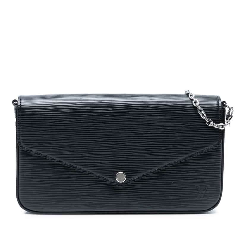 Louis Vuitton Epi Pochette Felicie Black Leather Good condition - Front View