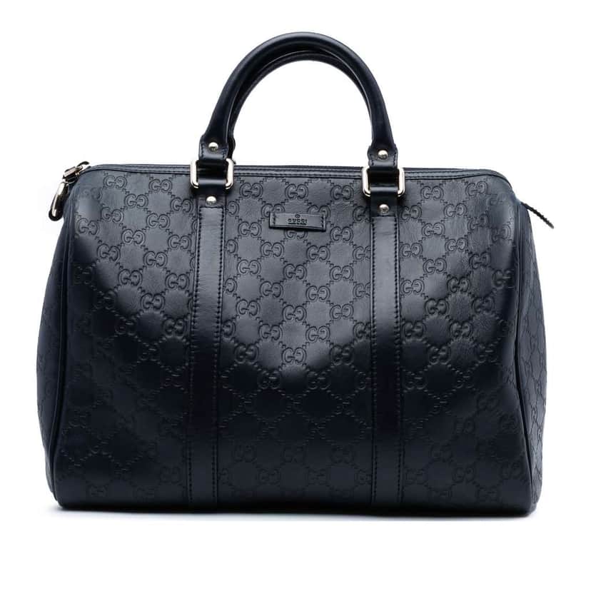 Gucci Medium Guccissima Joy Boston Bag Blue Leather Good condition - Front View