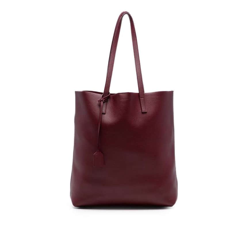 Saint Laurent Leather North South Shopper Tote Red Leather Good condition - Front View