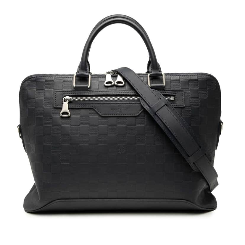 Louis Vuitton Damier Infini Avenue Soft Briefcase Black Leather Good condition - Front View