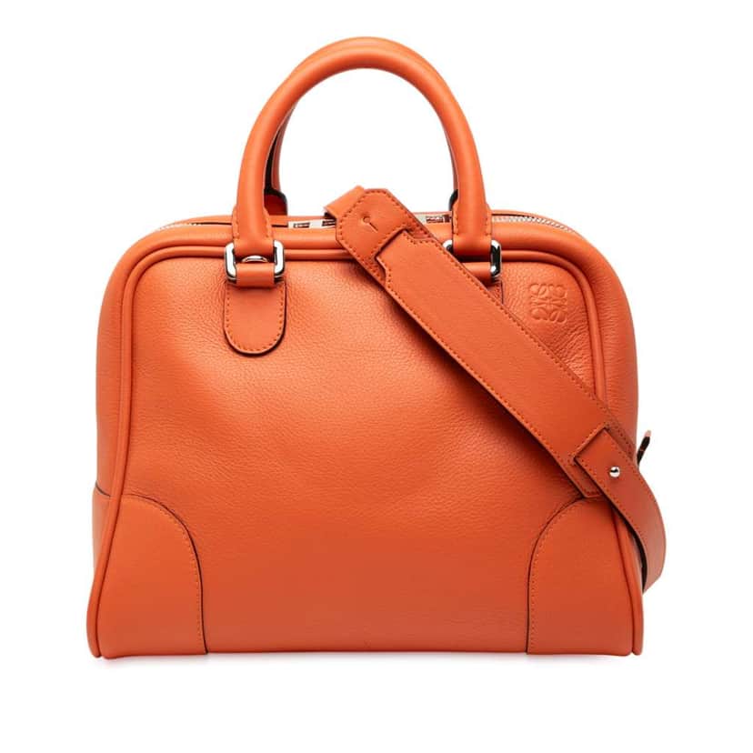 Loewe Medium Leather Amazona 75 Satchel Orange Leather Good condition - Front View