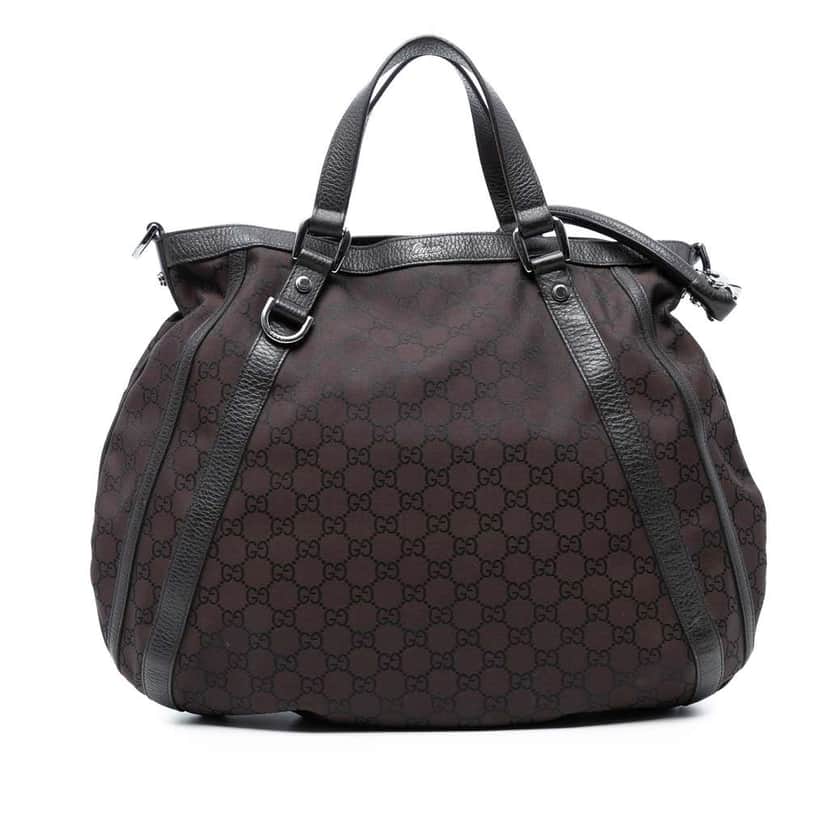 Gucci GG Canvas Abbey D Ring Convertible Satchel Brown Canvas Good condition - Front View
