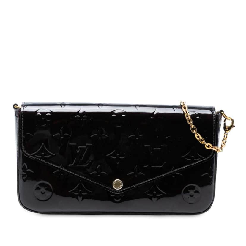 Louis Vuitton Monogram Vernis Pochette Felicie Purple Leather Good condition - Front View