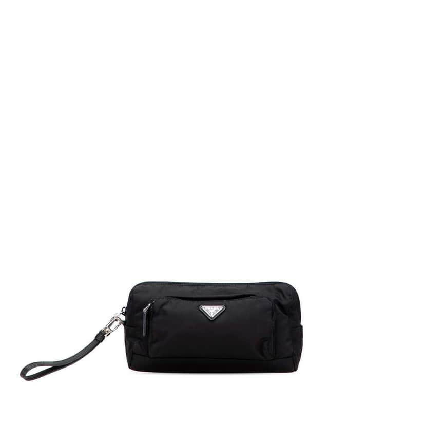 Prada Tessuto Clutch Black Good condition - Front View