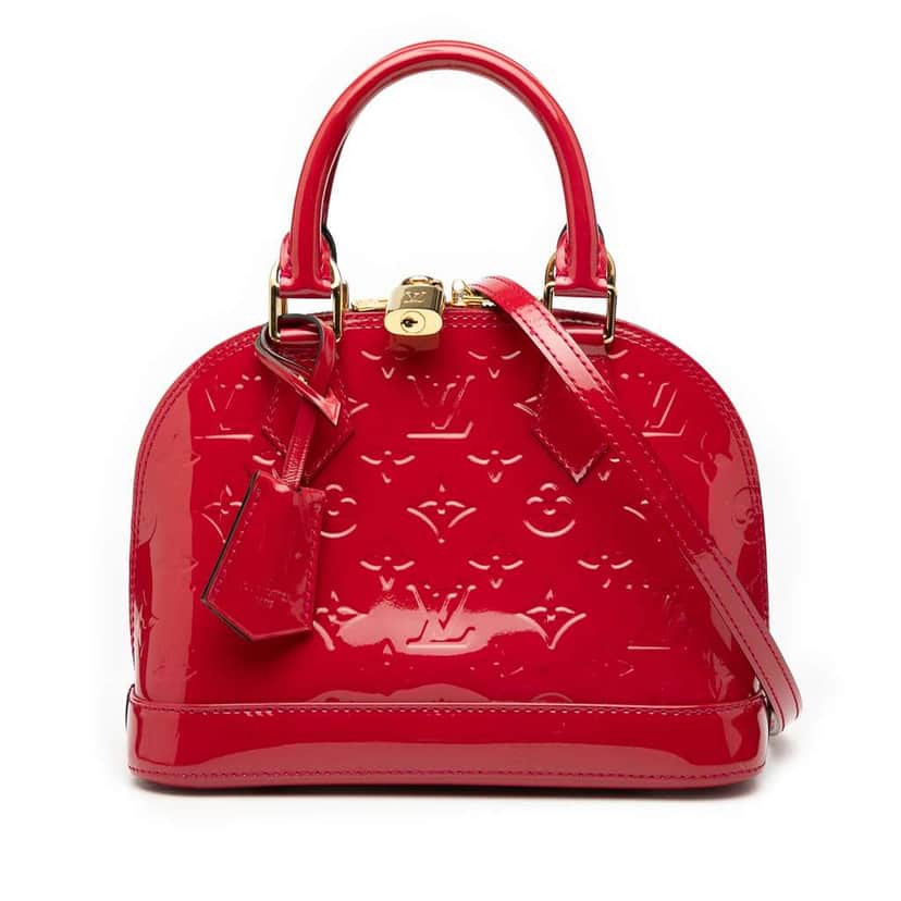 Louis Vuitton Monogram Vernis Alma BB Red Leather Good condition - Front View