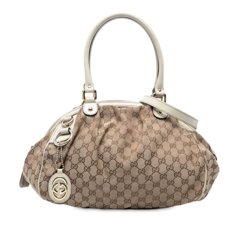 Gucci GG Canvas Sukey Satchel Brown Canvas Good condition - Front View