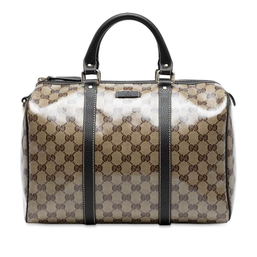 Gucci Medium GG Crystal Joy Boston Bag Brown Canvas Good condition - Front View