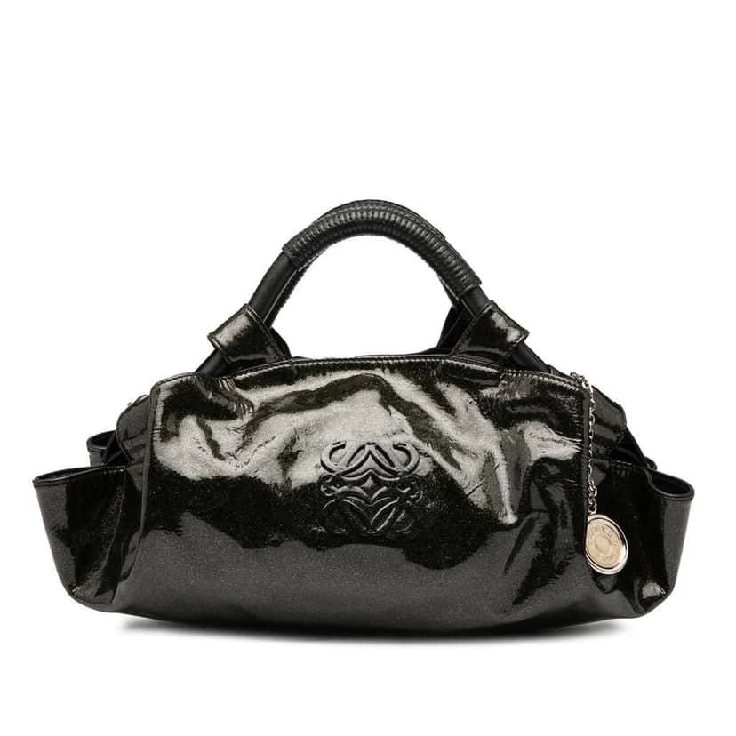 Loewe Patent Glitter Aire Black Leather Good condition - Front View