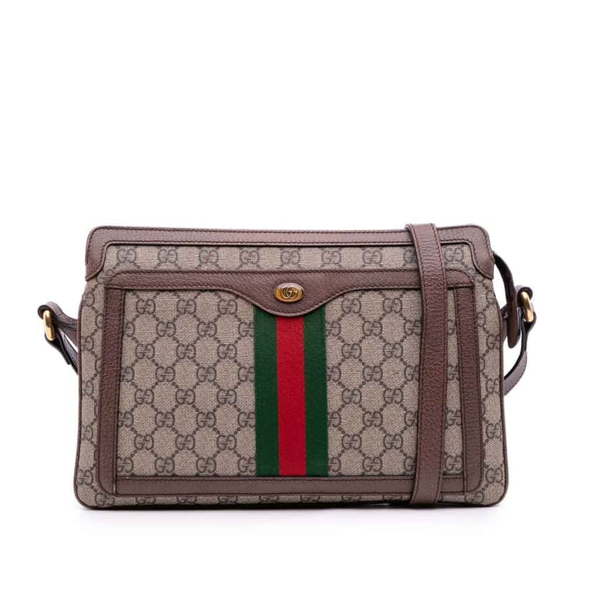 Gucci Medium GG Supreme Ophidia Crossbody Brown Canvas Good condition - Front View