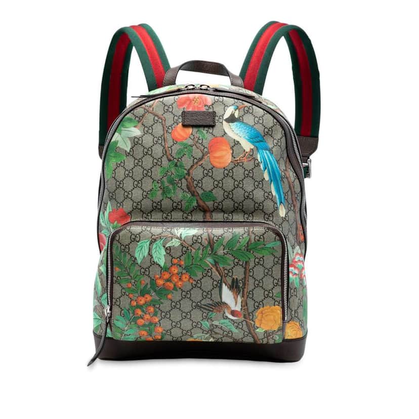 Gucci GG Supreme Tian Backpack Brown Canvas Good condition - Front View