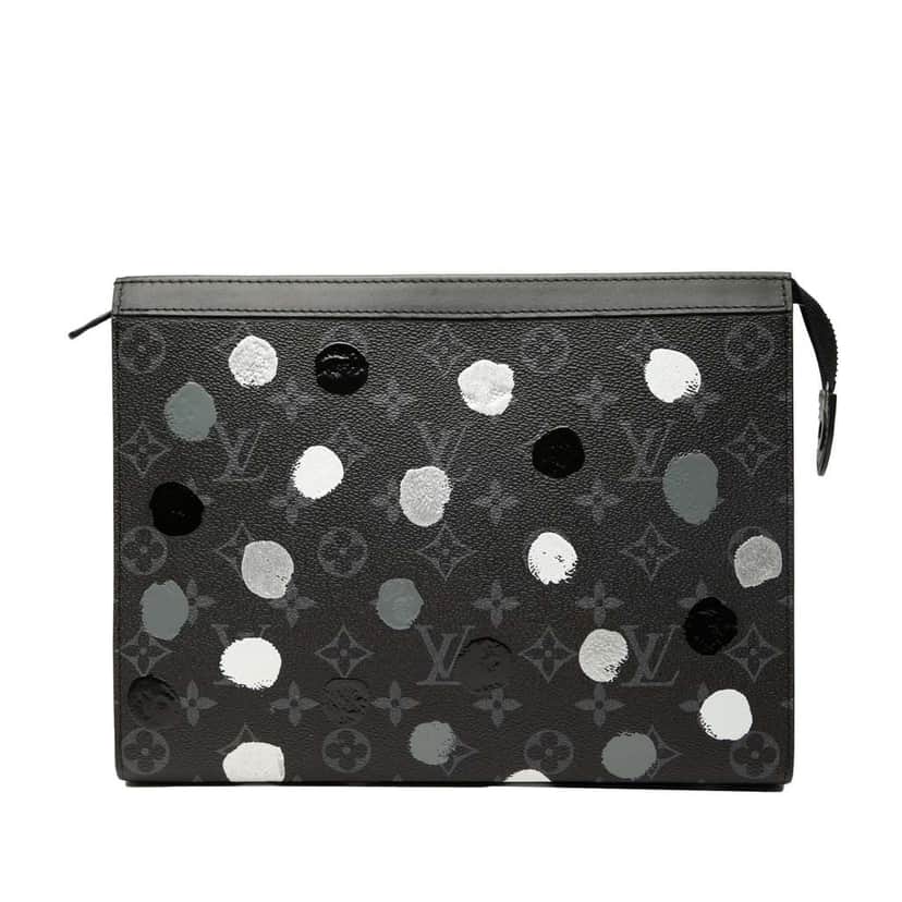 Louis Vuitton Yayoi Kusama Monogram Eclipse Pochette Voyage MM Black Good condition - Front View