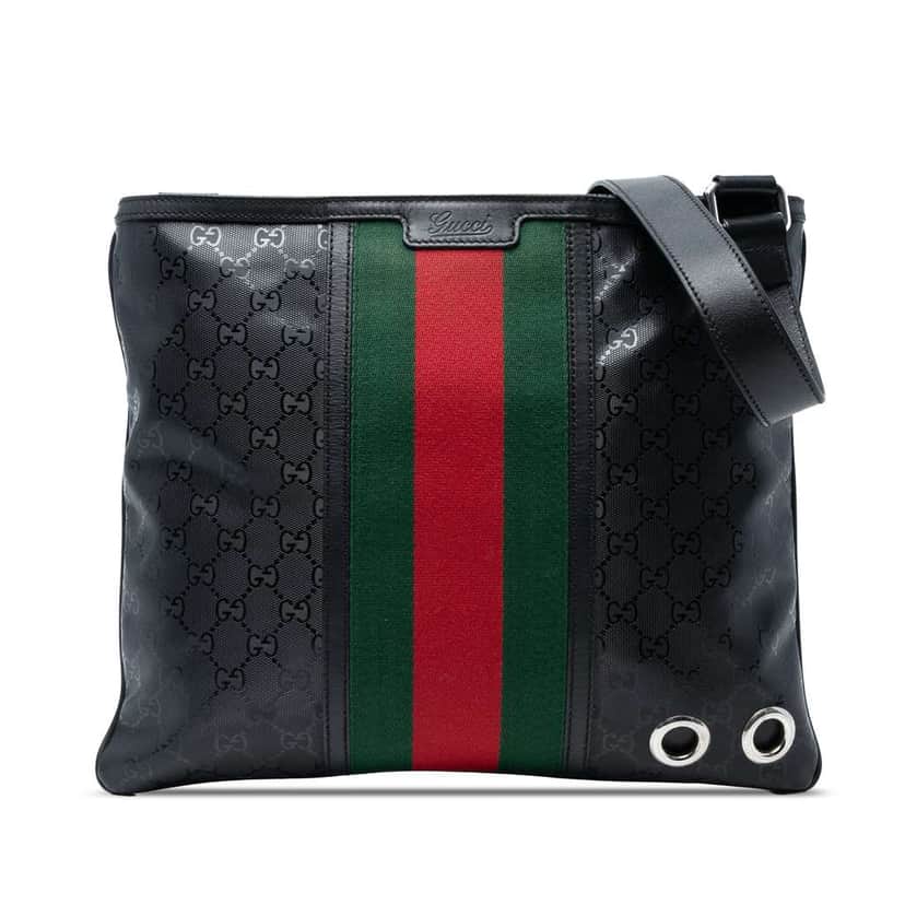 Gucci GG Imprime Web Crossbody Black Canvas Good condition - Front View