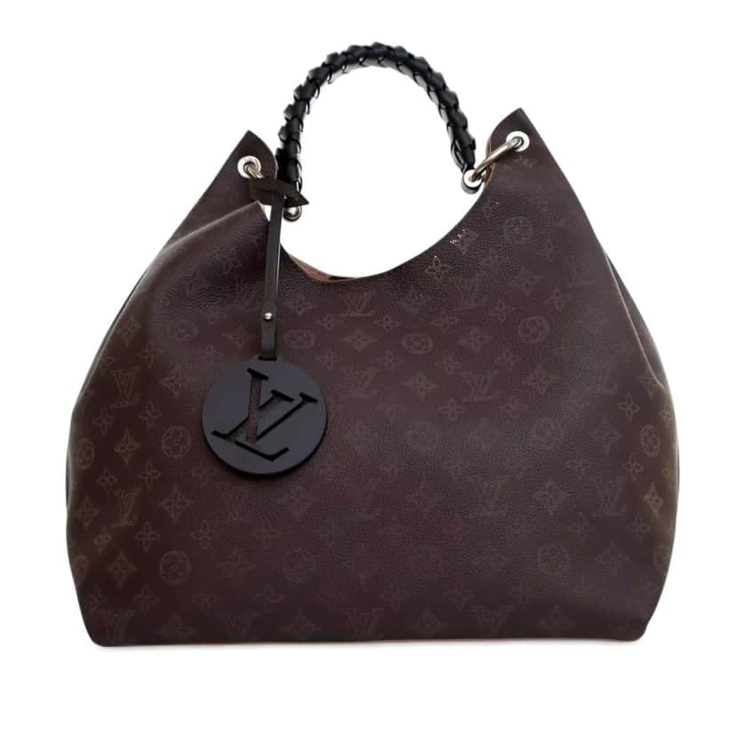 Louis Vuitton Monogram Mahina Carmel Hobo Brown Leather Good condition - Front View