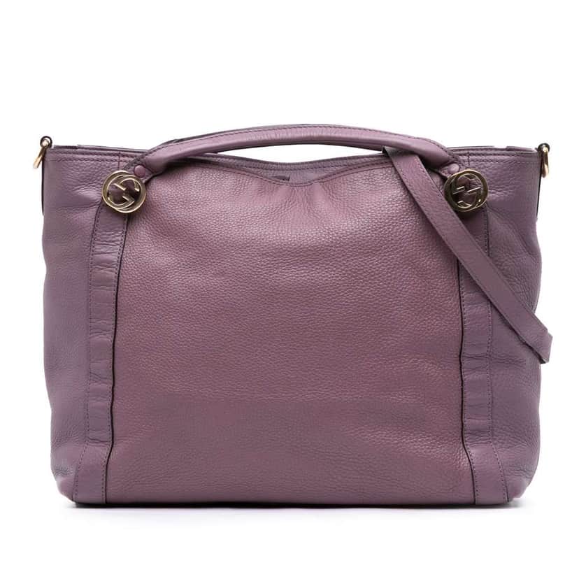 Gucci Medium Leather Miss GG Satchel Purple Leather Good condition - Front View