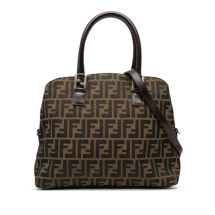 Fendi Zucca Canvas Satchel Brown Canvas Good condition - Front View