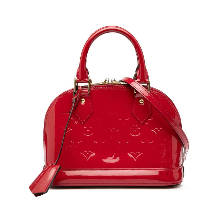 Louis Vuitton Monogram Vernis Alma BB Red Leather Good condition - Front View