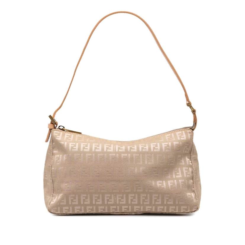 Fendi Zucchino Canvas Pochette Brown Canvas Good condition - Front View
