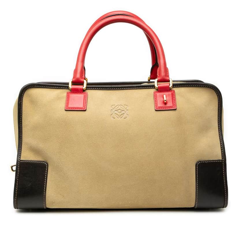 Loewe Tricolor Suede Amazona 36 Brown Leather Good condition - Front View