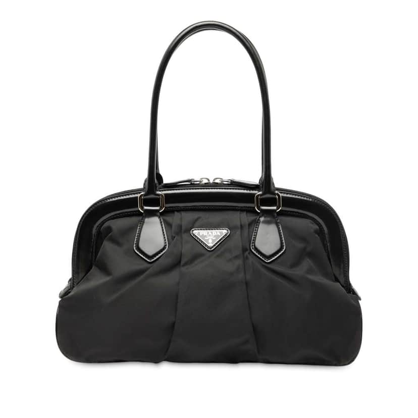 Prada Tessuto Frame Handbag Black Good condition - Front View