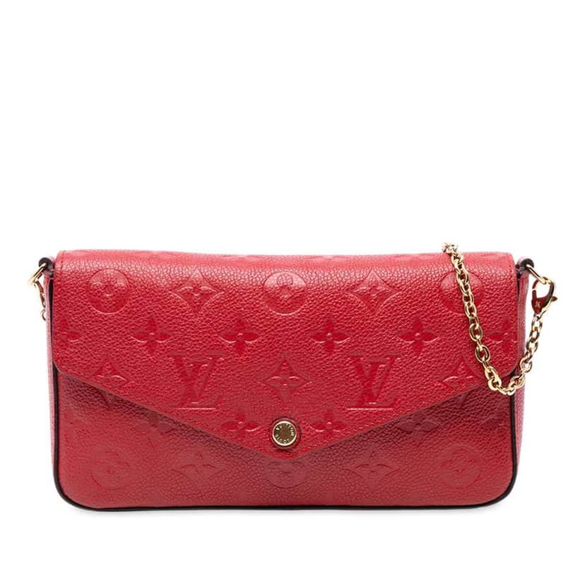 Louis Vuitton Monogram Empreinte Pochette Felicie Red Leather Good condition - Front View