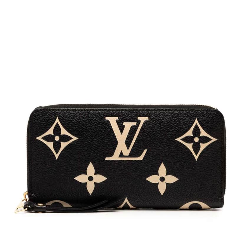 Louis Vuitton Monogram Empreinte Giant Bicolor Zippy Long Wallet Black Leather Good condition - Front View