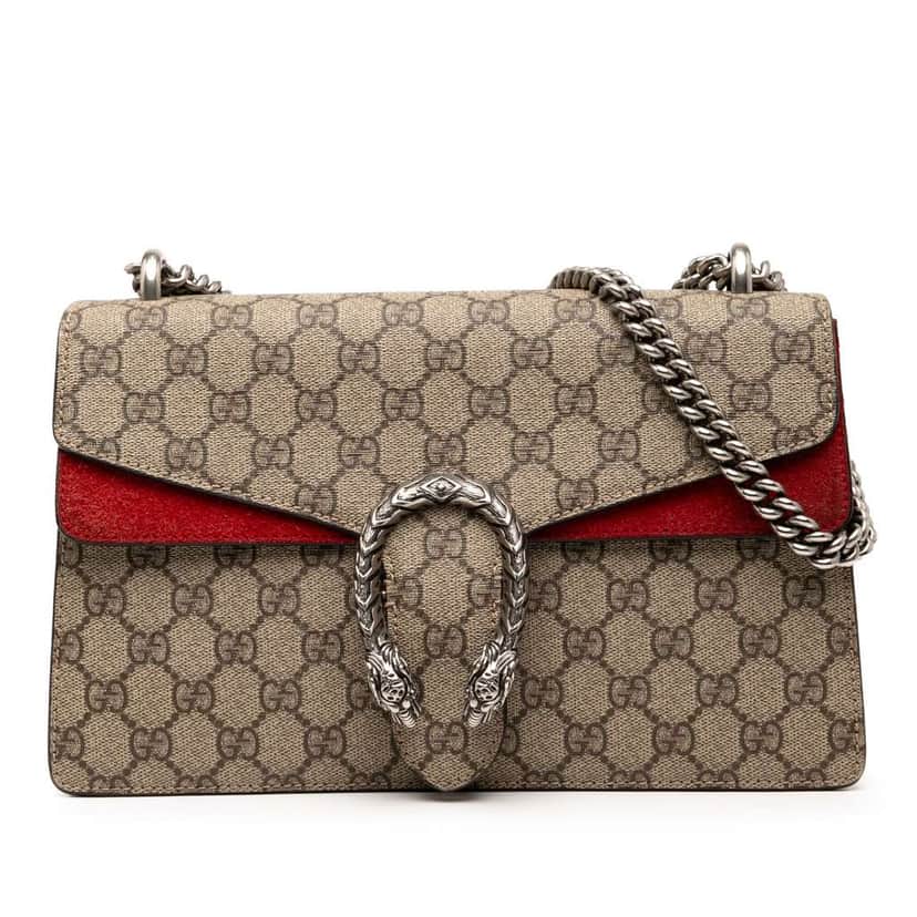 Gucci Medium GG Supreme Dionysus Shoulder Bag Brown Canvas Good condition - Front View