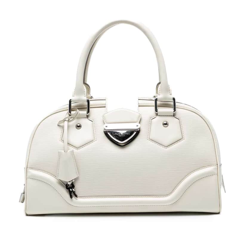 Louis Vuitton Epi Bowling Montaigne GM White Leather Good condition - Front View