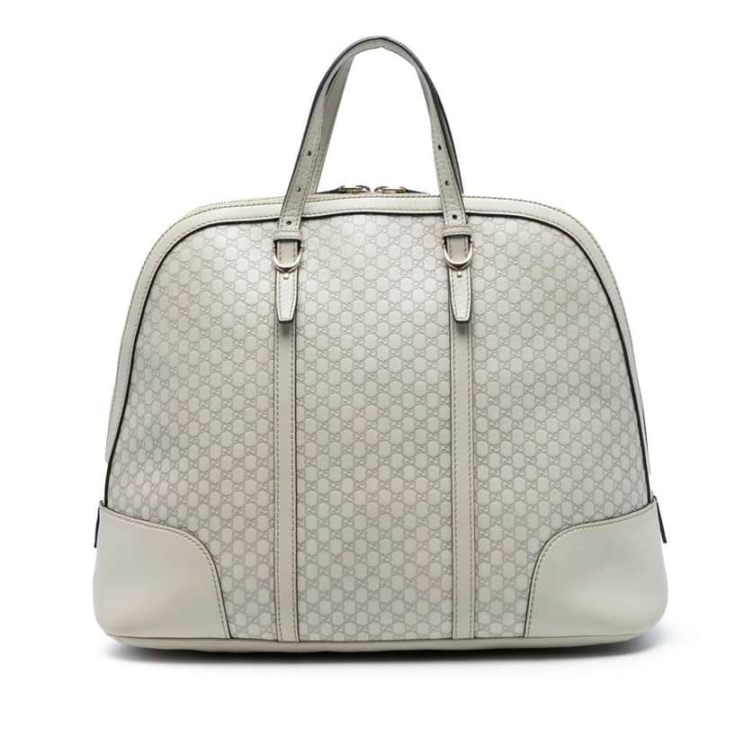 Gucci Large Microguccissima Nice Dome Top Handle Bag White Leather Good condition - Front View
